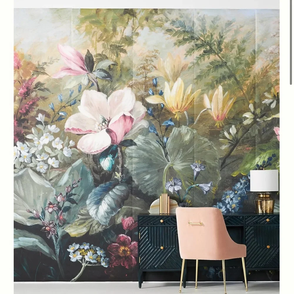 New Anthropologie Paradise Tropical Floral Wall Mural Wallpaper